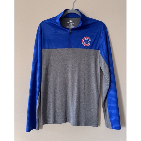 Fanatics Other - Chicago Cubs Pullover Mens Small Gray Blue  1/4 Zip Long Sleeve MLB Baseball